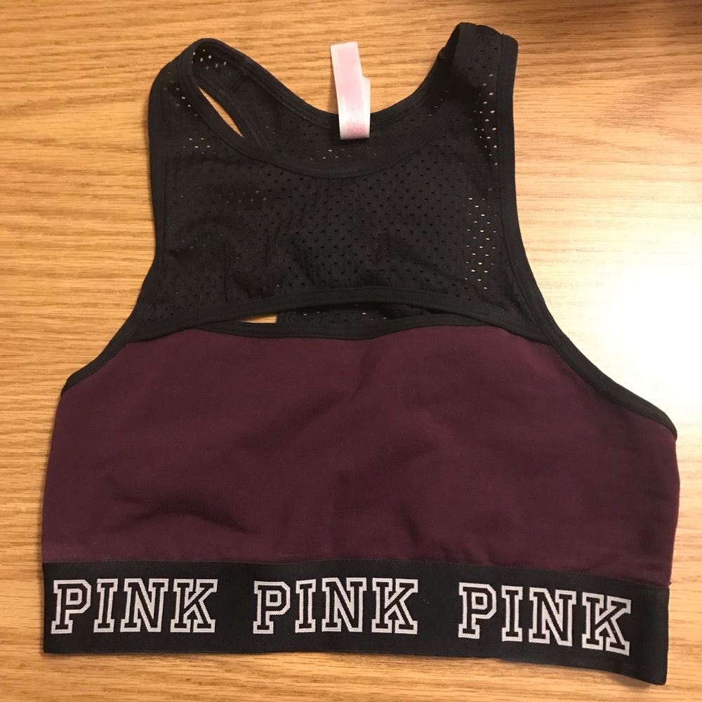 Pink sports bra